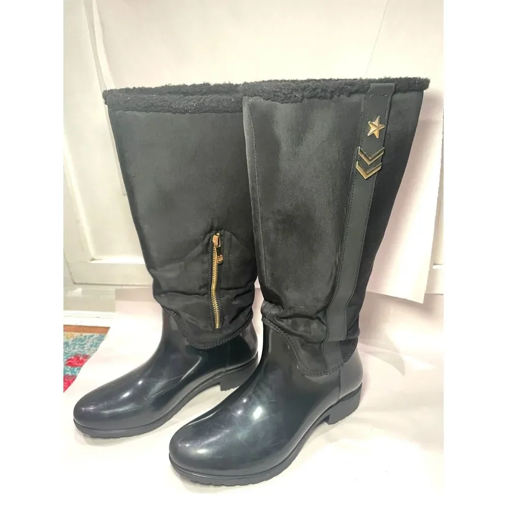 Tommy Hilfiger Four2 Riding Rain Boot Size 7 Womens